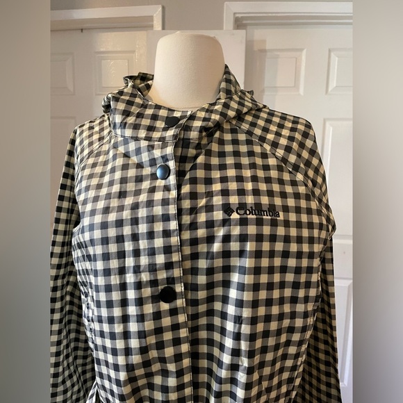 Columbia Black and White Checkered Raincoat Size XL - Picture 2 of 9